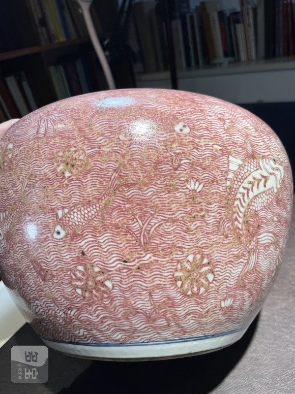 18世纪 青花釉里红鱼藻纹大缸 - 图23